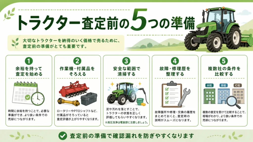 山田町でトラクターを査定に出す前に行う5つの準備