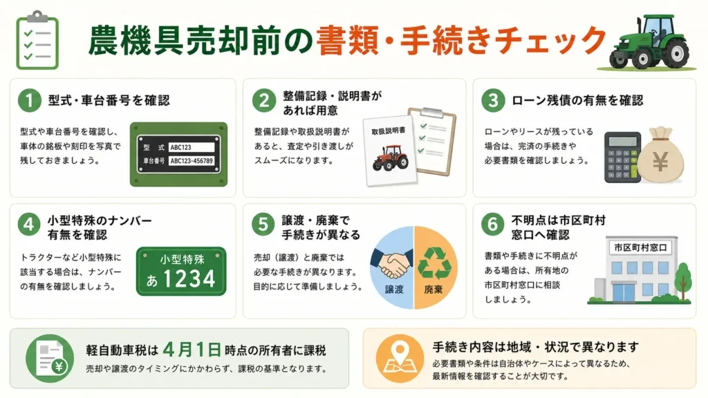 上越市で農機具を売る前に確認する型式・整備記録・ローン・ナンバー・名義手続き